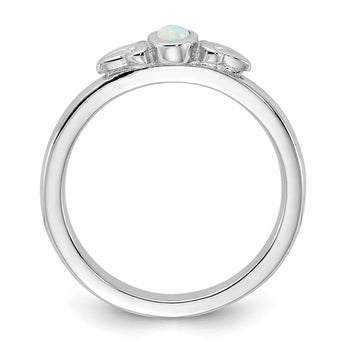 Sterling Silver Stackable Expressions Created Opal Ring - Birthstone Company