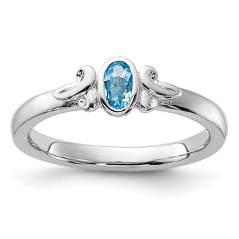 Sterling Silver Stackable Expressions Blue Topaz Ring