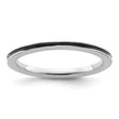 Sterling Silver Stackable Expressions Black Enameled 1.5mm Ring