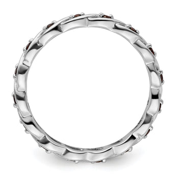 Sterling Silver Stackable Expressions Garnet Ring - Birthstone Company