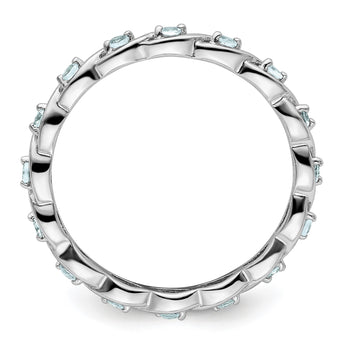 Sterling Silver Stackable Expressions Aquamarine Ring - Birthstone Company