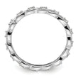 Twisted White Topaz Eternity Ring in Sterling Silver, Size 5–10