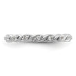 Twisted White Topaz Eternity Ring in Sterling Silver, Size 5–10