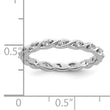 Twisted White Topaz Eternity Ring in Sterling Silver, Size 5–10