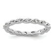 Twisted White Topaz Eternity Ring in Sterling Silver, Size 5–10