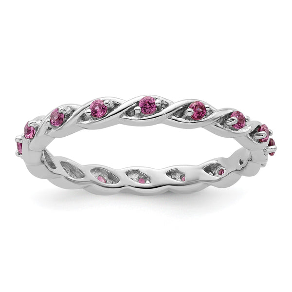Sterling Silver Stackable Expressions Rhodolite Garnet Ring - Birthstone Company