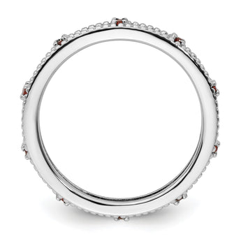 Sterling Silver Stackable Expressions Garnet Ring - Birthstone Company