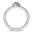 Sterling Silver Stackable Expressions Garnet Heart Ring - Birthstone Company