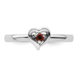 Sterling Silver Stackable Expressions Garnet Heart Ring - Birthstone Company