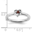 Sterling Silver Stackable Expressions Garnet Heart Ring - Birthstone Company