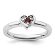 Sterling Silver Stackable Expressions Garnet Heart Ring - Birthstone Company