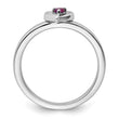 Sterling Silver Stackable Expressions Rhodolite Garnet Heart Ring - Birthstone Company