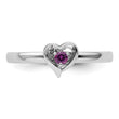 Sterling Silver Stackable Expressions Rhodolite Garnet Heart Ring - Birthstone Company