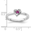 Sterling Silver Stackable Expressions Rhodolite Garnet Heart Ring - Birthstone Company