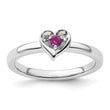Sterling Silver Stackable Expressions Rhodolite Garnet Heart Ring - Birthstone Company