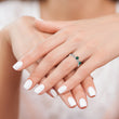Sterling Silver Stackable Expressions Created Emerald Two Stone Ring