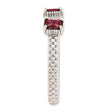 Sterling Silver Stackable Expressions Created Ruby Three Stone Ring - Birthstone Company