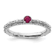 Sterling Silver Stackable Expressions Created Ruby Single Stone Ring