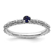 Sterling Silver Stackable Expressions Created Sapphire Single Stone Ring