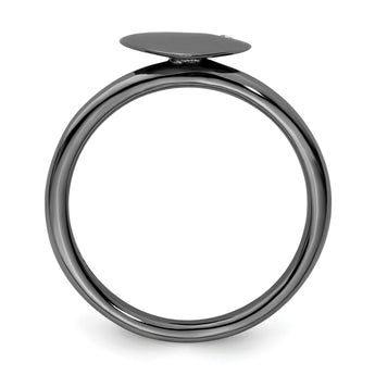 Sterling Silver Stackable Expressions Ruthenium-plated Heart Diamond Ring - Birthstone Company