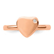 Sterling Silver Stackable Expressions Rose Gold-plated Heart Diamond Ring - Birthstone Company