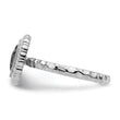 Sterling Silver Stackable Expressions Ruthenium-plated Oval Ring