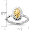 Sterling Silver Stackable Expressions Gold-plated Oval Ring