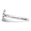 Sterling Silver Stackable Expressions Rhodium Rhodolite Garnet Cross Ring - Birthstone Company