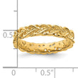 Sterling Silver Stackable Expressions Gold-plated Carved Band