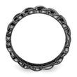 Sterling Silver Stackable Expressions Black-plated Carved