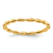 Sterling Silver Stackable Expressions Gold-plated Rice Bead Ring