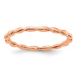 Sterling Silver Stackable Expressions Pink-plated Rice Bead Ring