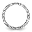 Sterling Silver Stackable Expressions Rhodium Twisted Ring