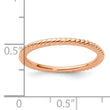 Sterling Silver Stackable Expressions Pink-plated Twisted Ring