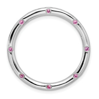 Sterling Silver Stackable Expressions Large Rhodolite Garnet Chain Slide - Birthstone Company