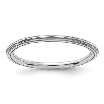 Sterling Silver Stackable Expressions Rhodium Step-down Ring