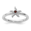 Sterling Silver Stackable Expressions Garnet Starfish Ring - Birthstone Company