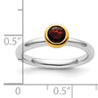 Sterling Silver Stackable Expressions w/Gold-plated Garnet Ring - Birthstone Company