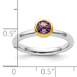 Sterling Silver Stackable Expressions w/Gold-plated Amethyst Ring - Birthstone Company