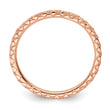 Sterling Silver Stackable Expressions Pink-plated Criss-cross Ring
