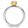 White Topaz Stackable Ring in Gold-Plated Sterling Silver, 4.5mm, Size 5–10