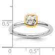 White Topaz Stackable Ring in Gold-Plated Sterling Silver, 4.5mm, Size 5–10