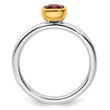 SS Stackable Expressions w/Gold-plated Rhodolite Garnet Ring - Birthstone Company
