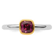 SS Stackable Expressions w/Gold-plated Rhodolite Garnet Ring - Birthstone Company