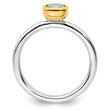 Sterling Silver Stackable Expressions w/Gold-plated Blue Topaz Ring - Birthstone Company