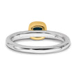 Sterling Silver Stackable Expressions w/Gold-plated Blue Topaz Ring - Birthstone Company