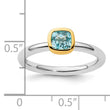 Sterling Silver Stackable Expressions w/Gold-plated Blue Topaz Ring - Birthstone Company