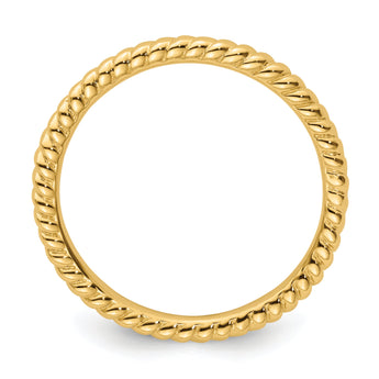 Sterling Silver Stackable Expressions Gold-plated Twisted Ring