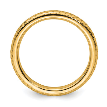 Sterling Silver Stackable Expressions Gold-plated Cable Ring - Birthstone Company
