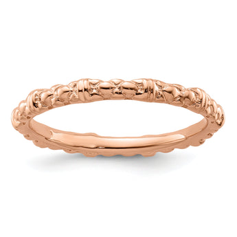 Sterling Silver Stackable Expressions Pink-plated Cable Ring